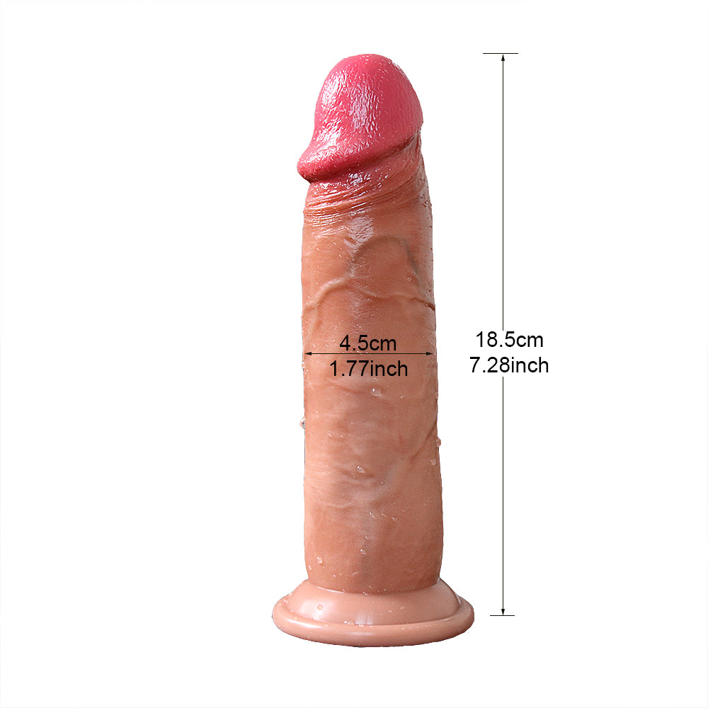 7 inch Realistic Dildos Sliding Foreskin Masturbation Suction Cup Sex Toys Penis for Woman-Man