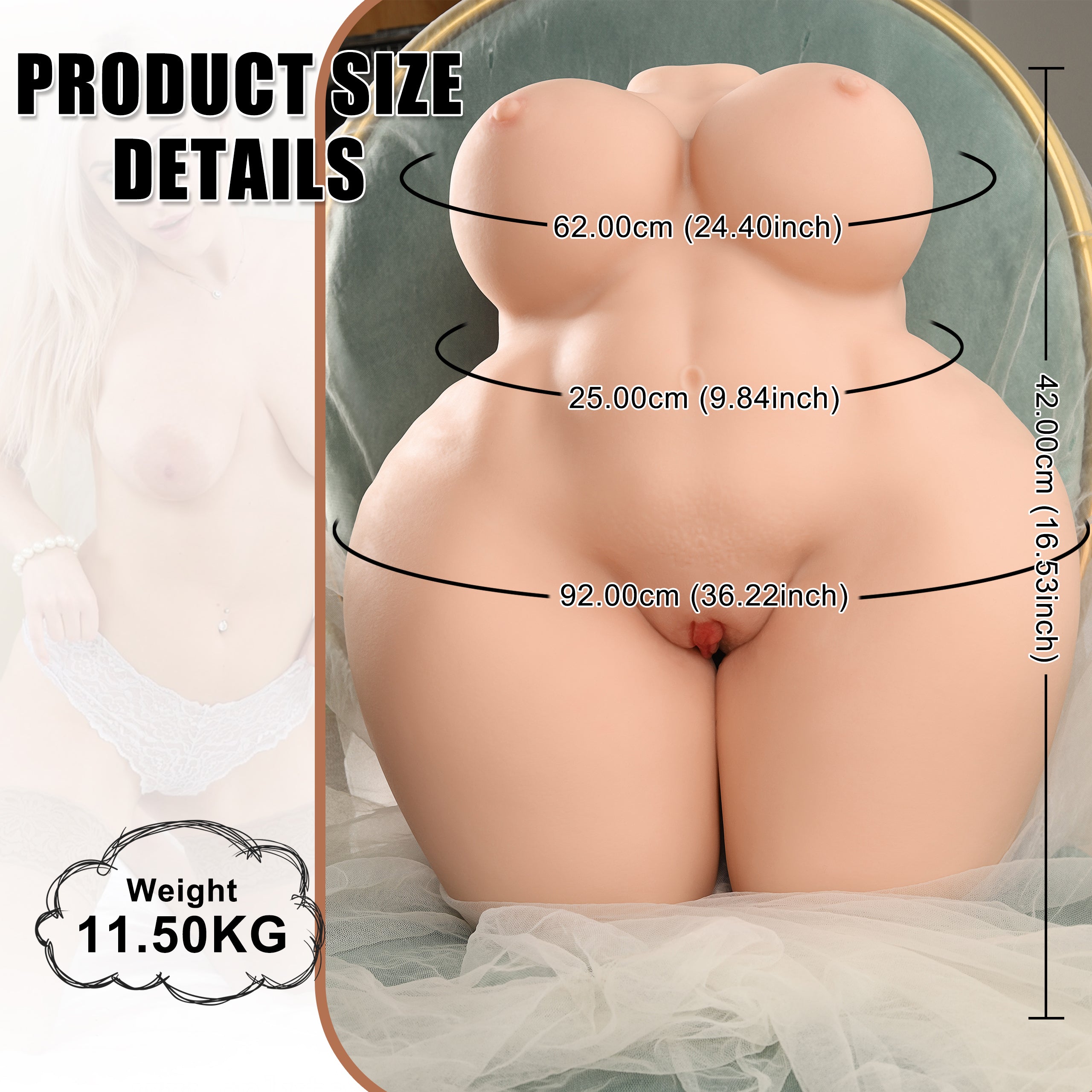 Chubby Sex Doll for Men Male Masturbator with Realistic Big Boobs Pocket Pussy Sex Toys